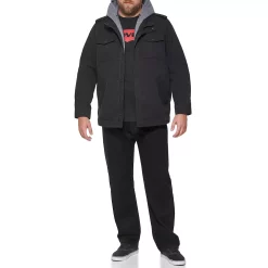 Big & Tall Levi's® Washed Cotton Sherpa-Lined Hooded Field Coat -Mens Winter Outdoor Clothing Shop 2241892 ALT6
