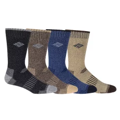 Men's Columbia Lifestyle Thermal Performance Crew Socks -Mens Winter Outdoor Clothing Shop 2295593 Black Brown Blue