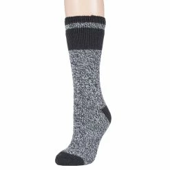 Men's Heat Holders Thermal Block Twist Crew Socks -Mens Winter Outdoor Clothing Shop 2667507 Charcoal Black