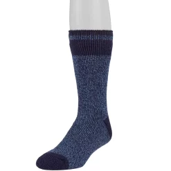 Men's Heat Holders Thermal Block Twist Crew Socks -Mens Winter Outdoor Clothing Shop 2667507 Navy Denim