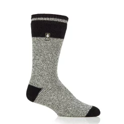 Men's Heat Holders Thermal Block Twist Crew Socks -Mens Winter Outdoor Clothing Shop 2667507 Olive Green