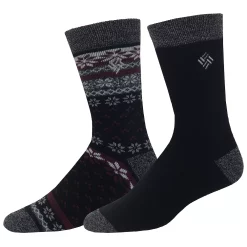 Men's Columbia Thermal Crew Socks -Mens Winter Outdoor Clothing Shop 2678612 Black Fairisle