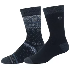 Men's Columbia Thermal Crew Socks -Mens Winter Outdoor Clothing Shop 2678612 Blue Fairisle