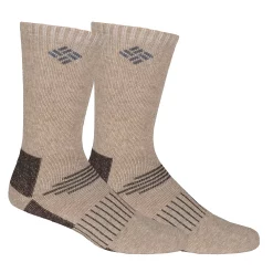 Men's Columbia 2-pack Wool-Blend Socks -Mens Winter Outdoor Clothing Shop 2699269 Khaki