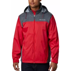 Men's Columbia Glennaker Packable Rain Jacket -Mens Winter Outdoor Clothing Shop 3395672 Mountain Red Graphite