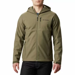 Men's Columbia Ascender Hooded Softshell Jacket -Mens Winter Outdoor Clothing Shop 3595932 Stone Green