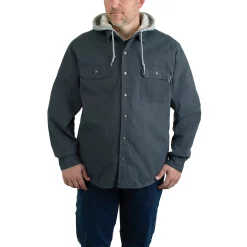 Men's Wolverine Overman Hooded Shirt Jacket -Mens Winter Outdoor Clothing Shop 3693550 Granite