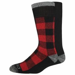 Men's Dickies 2-Pack Heavyweight Wool-Blend Thermal Crew Socks -Mens Winter Outdoor Clothing Shop 3718549 Red Plaid