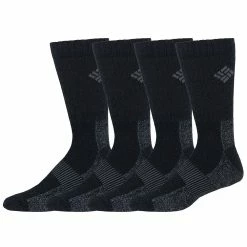 Men's Columbia 4-pack Space-Dye Crew Socks -Mens Winter Outdoor Clothing Shop 3736476 Black