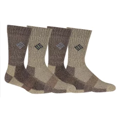 Men's Columbia 4-pack Space-Dye Crew Socks -Mens Winter Outdoor Clothing Shop 3736476 Khaki Brown
