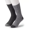Cuddl Duds Socks For Men 2-Pack Twist Ribbed Crew Socks -Mens Winter Outdoor Clothing Shop 3768491 Asphalt