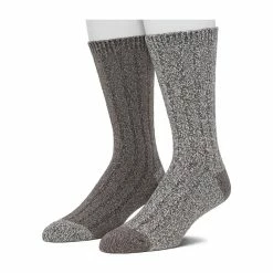 Cuddl Duds Socks For Men 2-Pack Twist Ribbed Crew Socks -Mens Winter Outdoor Clothing Shop 3768491 Java