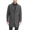 Men's Dockers® Midweight Wool-Blend Topcoat with Quilted Bib -Mens Winter Outdoor Clothing Shop 3799953 Herringbone