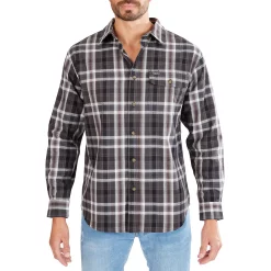 Men's Smith's Workwear Buffalo Plaid Flannel Button-Down Shirt -Mens Winter Outdoor Clothing Shop 4134071 New Charcoal