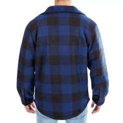 Men's Smith's Workwear Sherpa-Lined Plaid Microfleece Shirt Jacket -Mens Winter Outdoor Clothing Shop 4134567 ALT