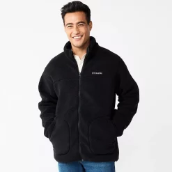 Men's Columbia Rugged Ridge II Sherpa Fleece Jacket -Mens Winter Outdoor Clothing Shop 4217685 Black