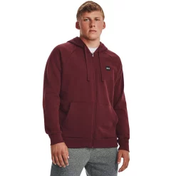 Men's Under Armour Rival Fleece Full-Zip Hoodie -Mens Winter Outdoor Clothing Shop 4265910 Chestnut Red