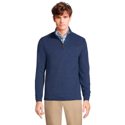 Men's Lands' End Bedford Regular-Fit Ribbed Quarter-Zip Pullover Sweater 19 Men's Lands' End Bedford Regular-Fit Ribbed Quarter-Zip Pullover Sweater -Mens Winter Outdoor Clothing Shop 4422815 Medium Denim Heather