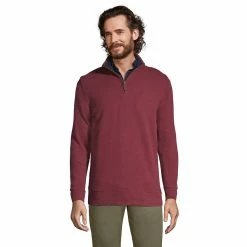 Men's Lands' End Bedford Regular-Fit Ribbed Quarter-Zip Pullover Sweater 18 Men's Lands' End Bedford Regular-Fit Ribbed Quarter-Zip Pullover Sweater -Mens Winter Outdoor Clothing Shop 4422815 Rich Burgundy