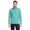 Men's Lands' End Bedford Regular-Fit Ribbed Quarter-Zip Pullover Sweater -Mens Winter Outdoor Clothing Shop 4422815 Teal Shadow Heather