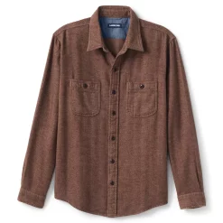 Men's Lands' End Traditional-Fit Rugged Flannel Button-Down Shirt 18 Men's Lands' End Traditional-Fit Rugged Flannel Button-Down Shirt -Mens Winter Outdoor Clothing Shop 4423080 Brown Herringbone