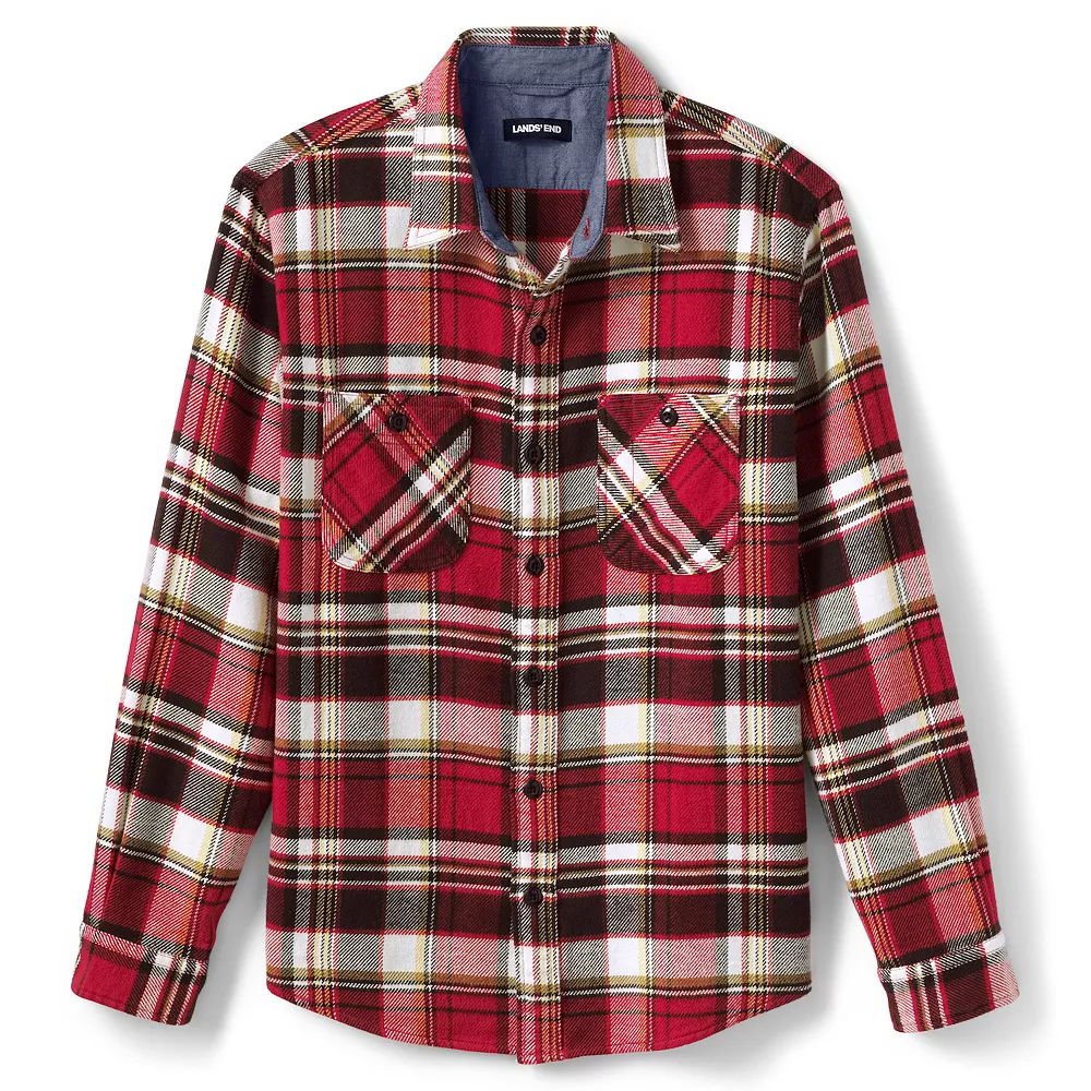 Men's Lands' End Traditional-Fit Rugged Flannel Button-Down Shirt 9 Men's Lands' End Traditional-Fit Rugged Flannel Button-Down Shirt - Image 7