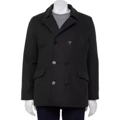 Men's Urban Republic Mixed Media Double-Breasted Sherpa-Lined Wool-Blend Jacket