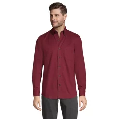 Men's Lands' End Traditional-Fit Flagship Flannel Shirt -Mens Winter Outdoor Clothing Shop 4549519 Rich Burgundy