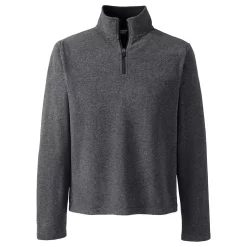Men's Lands' End Fleece Quarter-Zip Pullover -Mens Winter Outdoor Clothing Shop 4550765 Dark Charcoal Heather