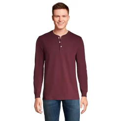Men's Lands' End Super-T Henley -Mens Winter Outdoor Clothing Shop 4561322 Aged Wine