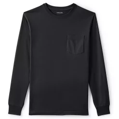 Men's Lands' End Super-T Henley -Mens Winter Outdoor Clothing Shop 4561322 Black