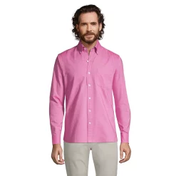 Men's Lands' End Button-Down Sail Rigger Oxford Button-Down Shirt -Mens Winter Outdoor Clothing Shop 4563318 Verbena