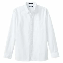 Men's Lands' End Button-Down Sail Rigger Oxford Button-Down Shirt -Mens Winter Outdoor Clothing Shop 4563318 White