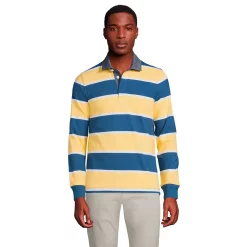 Big & Tall Lands' End Rugby Shirt -Mens Winter Outdoor Clothing Shop 4569481 Light Sun Stripe