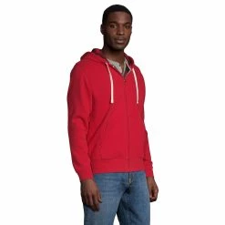 Men's Lands' End Serious Sweats Flannel-Lined Full-Zip Hoodie -Mens Winter Outdoor Clothing Shop 4569492 ALT2