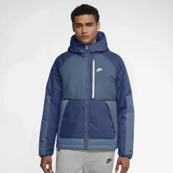 Men's Nike Sportswear Therma-FIT Legacy Hooded Jacket -Mens Winter Outdoor Clothing Shop 4901659 Blue