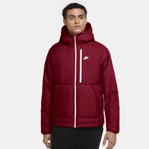Men's Nike Sportswear Therma-FIT Legacy Hooded Jacket -Mens Winter Outdoor Clothing Shop 4901659 Red