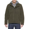Men's Levi's® Washed Cotton Sherpa-Lined Hooded Trucker Jacket -Mens Winter Outdoor Clothing Shop 4913808 Olive