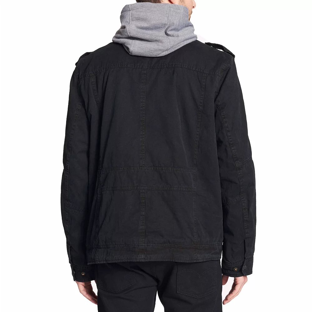 Men's Levi's® Washed Cotton Quilt-Lined Hooded Trucker Jacket 11 Men's Levi's® Washed Cotton Quilt-Lined Hooded Trucker Jacket - Image 9