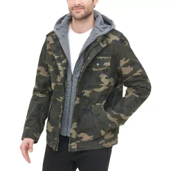 Men's Levi's® Washed Cotton Quilt-Lined Hooded Trucker Jacket 16 Men's Levi's® Washed Cotton Quilt-Lined Hooded Trucker Jacket -Mens Winter Outdoor Clothing Shop 4913812 Camouflage