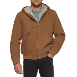 Men's Levi's Canvas Workwear Sherpa-Lined Hooded Bomber -Mens Winter Outdoor Clothing Shop 4913967 ALT3