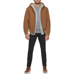 Men's Levi's Canvas Workwear Sherpa-Lined Hooded Bomber -Mens Winter Outdoor Clothing Shop 4913967 ALT4