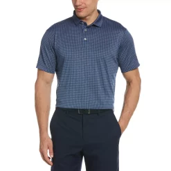 Men's Grand Slam Heather Windowpane Polo -Mens Winter Outdoor Clothing Shop 4915777 True Navy Heather