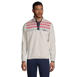 Men's Lands' End Snap-Neck Fleece Pullover -Mens Winter Outdoor Clothing Shop 4941427 Fair Isle