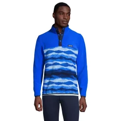Men's Lands' End Snap-Neck Fleece Pullover -Mens Winter Outdoor Clothing Shop 4941427 Navy Ombre
