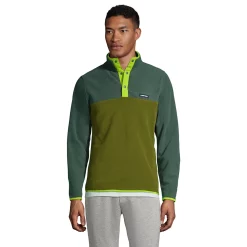 Men's Lands' End Snap-Neck Fleece Pullover -Mens Winter Outdoor Clothing Shop 4941427 Willow Green