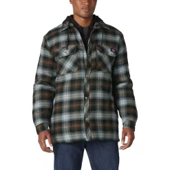 Men's Dickies Fleece Hooded Flannel Shirt Jacket with Hydroshield 15 Men's Dickies Fleece Hooded Flannel Shirt Jacket with Hydroshield -Mens Winter Outdoor Clothing Shop 4941775 Black