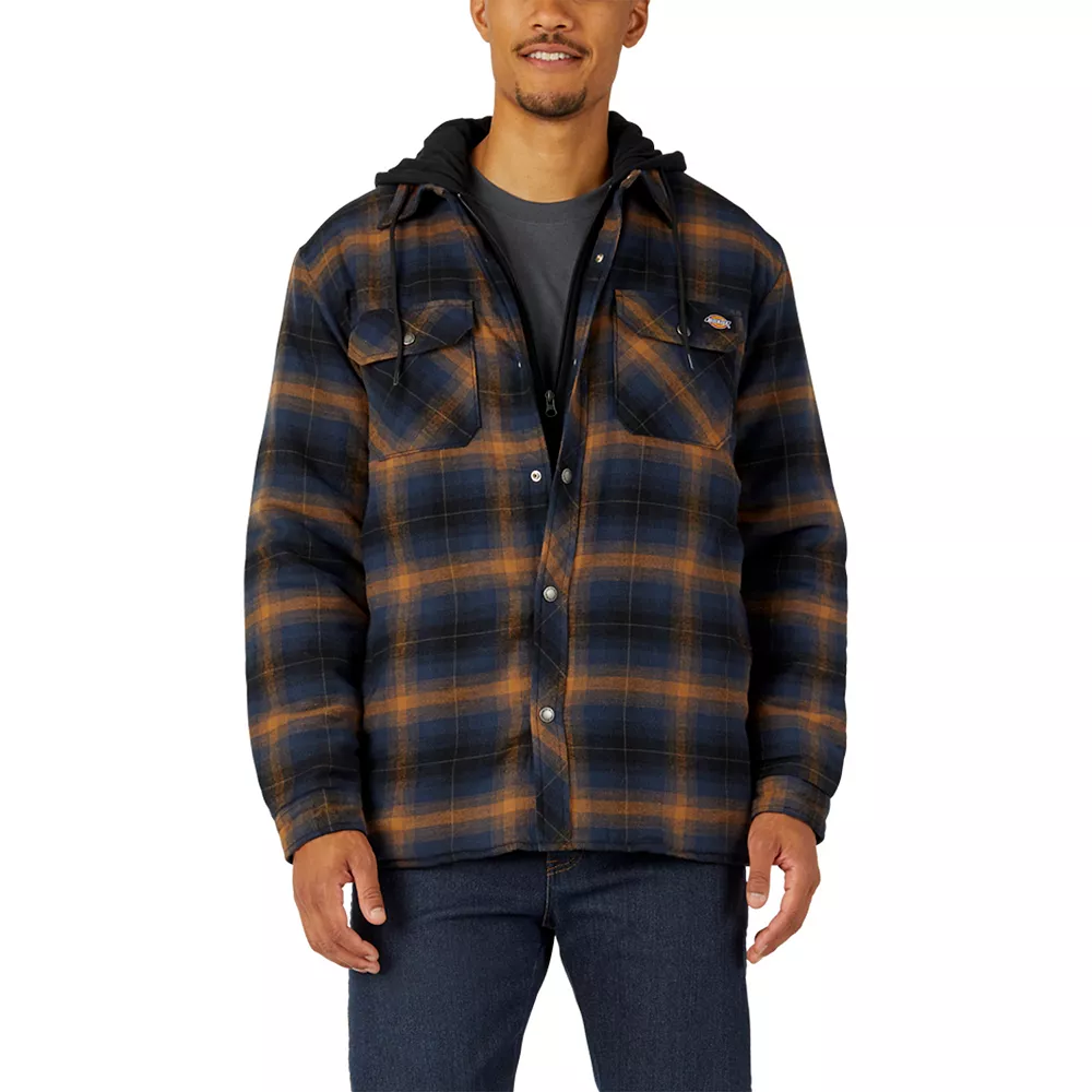 Men's Dickies Fleece Hooded Flannel Shirt Jacket with Hydroshield 3 Men's Dickies Fleece Hooded Flannel Shirt Jacket with Hydroshield