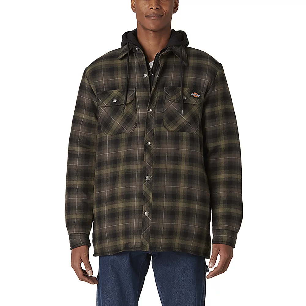Men's Dickies Fleece Hooded Flannel Shirt Jacket with Hydroshield 9 Men's Dickies Fleece Hooded Flannel Shirt Jacket with Hydroshield - Image 7