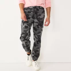 Men's Sonoma Goods For Life® Core Cargo Jogger Pants -Mens Winter Outdoor Clothing Shop 5003821 Black Camo